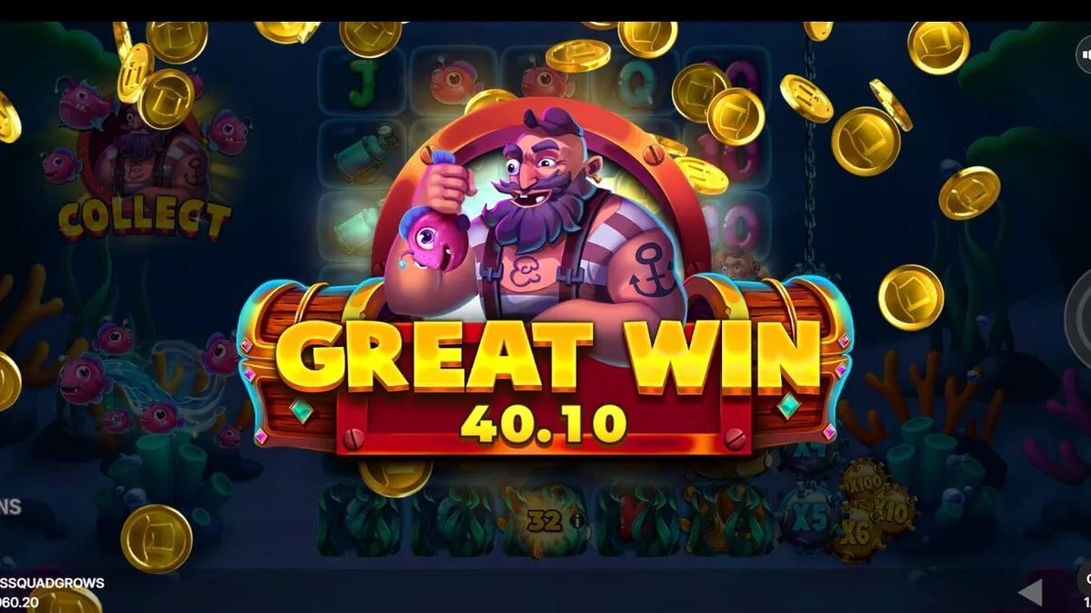 Fishin’ Madness Quadgrows slot gameplay interface showing underwater theme